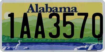 AL license plate 1AA3570