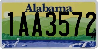 AL license plate 1AA3572