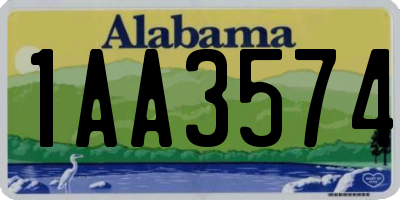 AL license plate 1AA3574