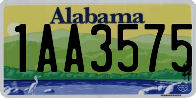 AL license plate 1AA3575