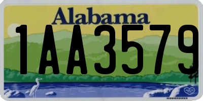 AL license plate 1AA3579