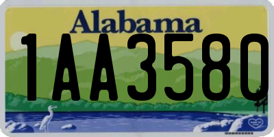 AL license plate 1AA3580