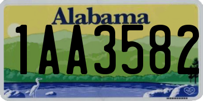 AL license plate 1AA3582