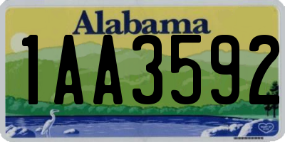 AL license plate 1AA3592