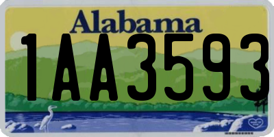 AL license plate 1AA3593