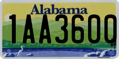 AL license plate 1AA3600