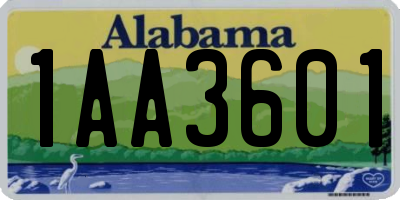 AL license plate 1AA3601