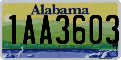 AL license plate 1AA3603