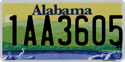 AL license plate 1AA3605