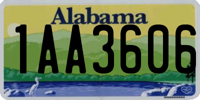 AL license plate 1AA3606