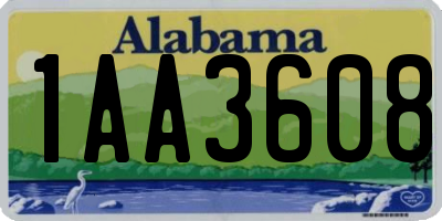 AL license plate 1AA3608