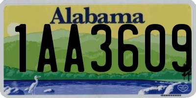 AL license plate 1AA3609