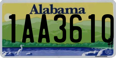 AL license plate 1AA3610