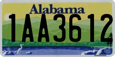 AL license plate 1AA3612