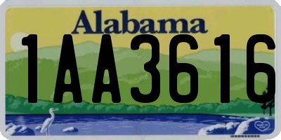 AL license plate 1AA3616