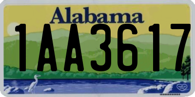 AL license plate 1AA3617