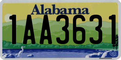 AL license plate 1AA3631