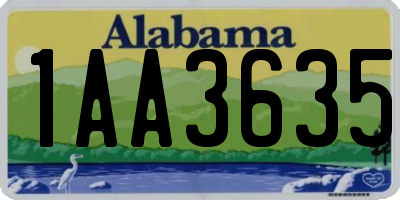 AL license plate 1AA3635