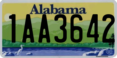 AL license plate 1AA3642