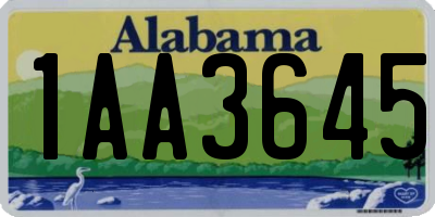 AL license plate 1AA3645