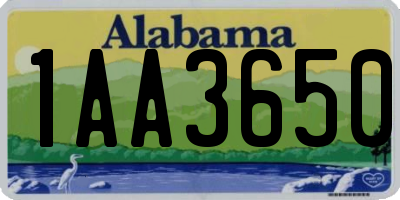 AL license plate 1AA3650