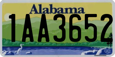 AL license plate 1AA3652
