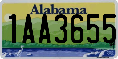 AL license plate 1AA3655