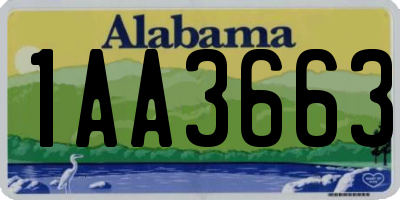 AL license plate 1AA3663