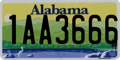 AL license plate 1AA3666