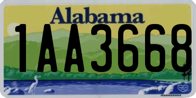 AL license plate 1AA3668