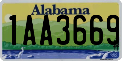 AL license plate 1AA3669