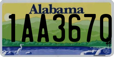 AL license plate 1AA3670