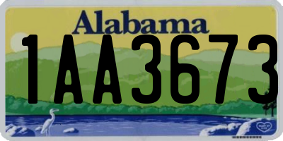 AL license plate 1AA3673