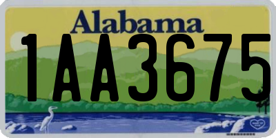 AL license plate 1AA3675