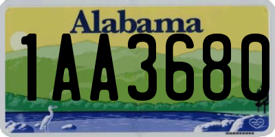 AL license plate 1AA3680