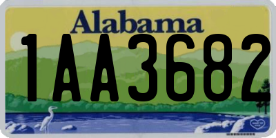 AL license plate 1AA3682