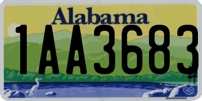 AL license plate 1AA3683