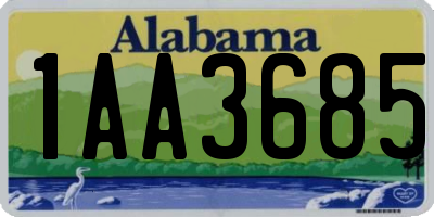 AL license plate 1AA3685