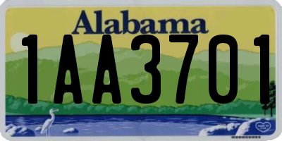 AL license plate 1AA3701