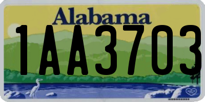 AL license plate 1AA3703