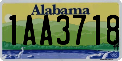 AL license plate 1AA3718