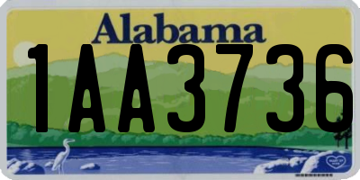 AL license plate 1AA3736