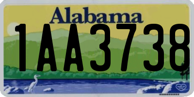 AL license plate 1AA3738