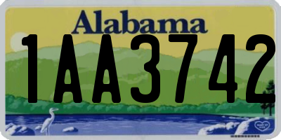 AL license plate 1AA3742