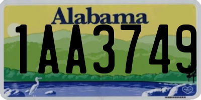 AL license plate 1AA3749
