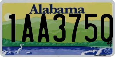 AL license plate 1AA3750