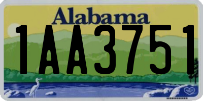 AL license plate 1AA3751