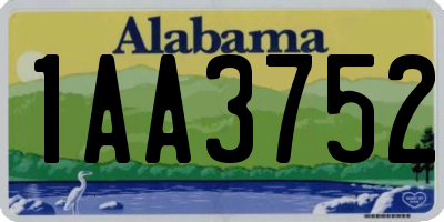 AL license plate 1AA3752