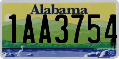 AL license plate 1AA3754