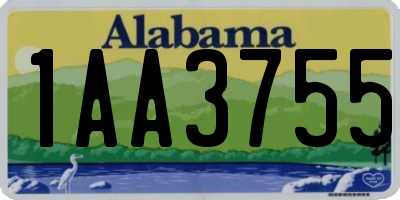 AL license plate 1AA3755